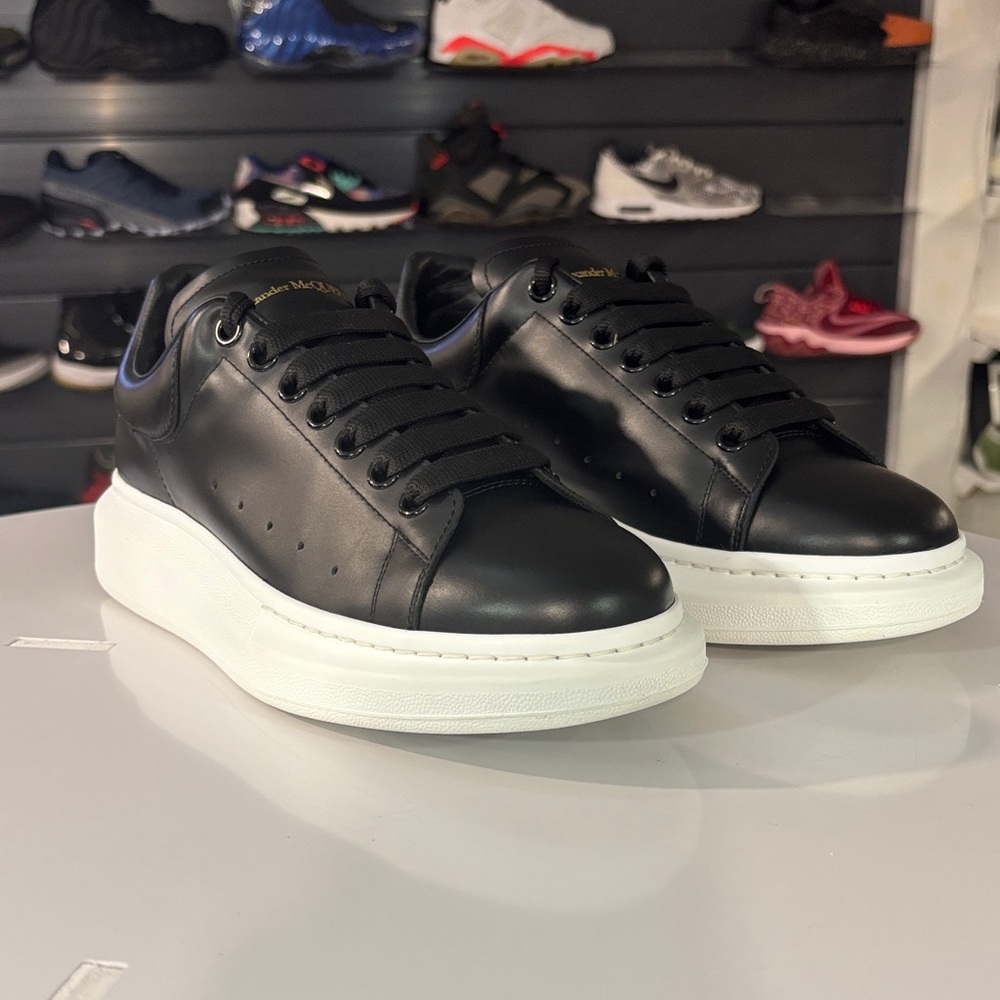 Alexander McQueen Black Leather Oversized Sneakers